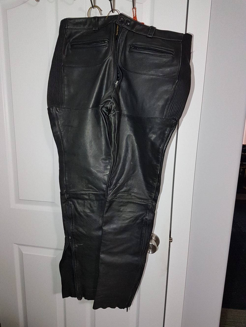 Magnum Genuine Leather Black Biker Pants 40x44